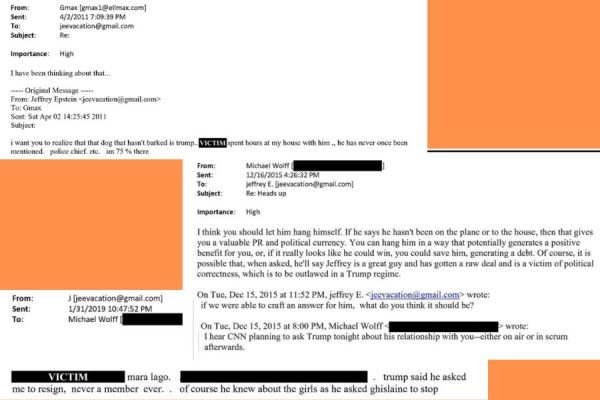 Trump in Epstein emails