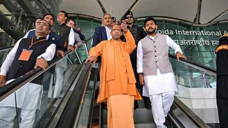 Adityanath reviews progress of Noida International Airport