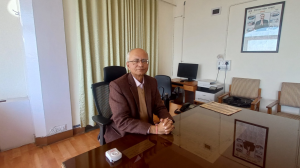 State Election Commissioner Anil Kumar Khachi at his office at the Himachal Pradesh Secretariat building in Shimla. (Saurabh Parashar)