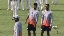 Team India's Washington Sundar at the nets on Wednesday ahead of the first Test against South Africa at Kolkata's Eden Gardens. (Express Photo by Partha Paul)
