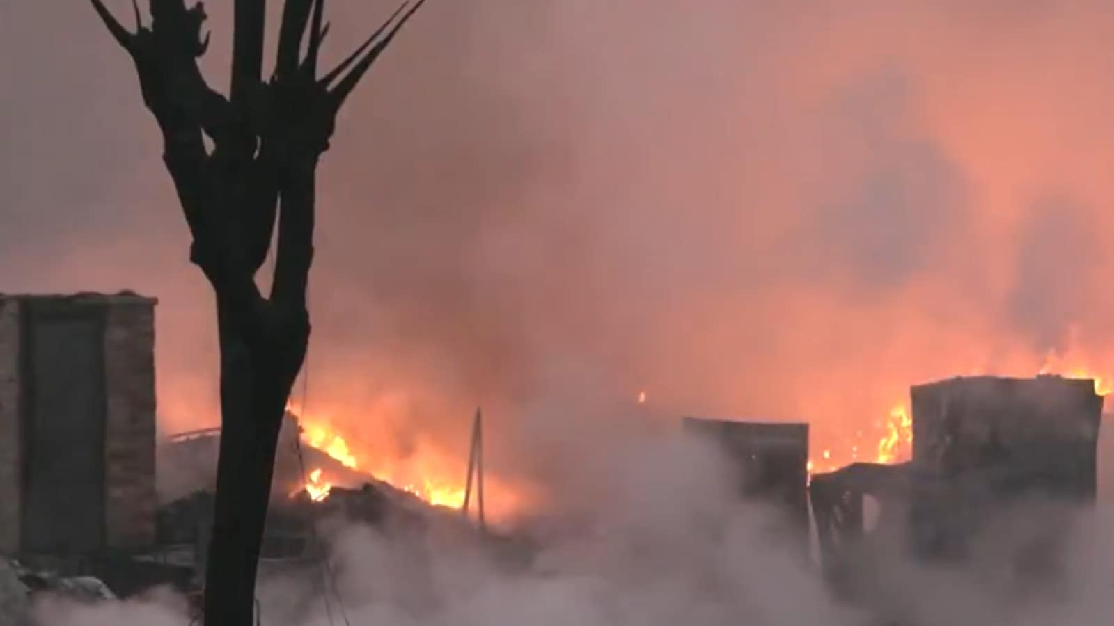 VIDEO: Massive fire near Delhi’s Rithala Metro Station guts 500 shanties, kills 1