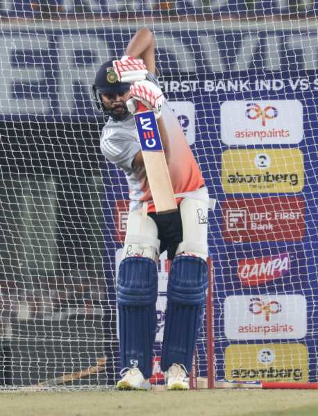 Rohit Sharma during India's first practice session in Ranchi ahead of the first South Africa ODI. 