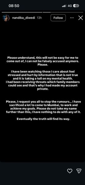 Nandika Dwivedi's Instagram stories