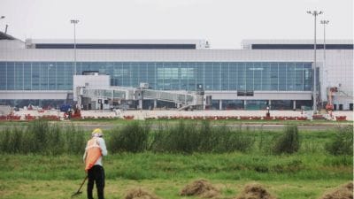 Nearly 85 km from the Indira Gandhi International (IGI) Airport, the primary aviation hub for New Delhi and its adjoining region, this is the airside area of the upcoming Noida International Airport in Jewar, in Uttar Pradesh’s Gautam Buddha Nagar district