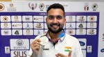 Anish Bhanwala after winning the silver medal in ISSF World Championships in Cairo. (Image via Special Arrangement)