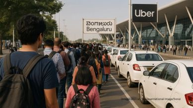 bengaluru airport uber queue