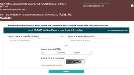 The exam for 4,361 driver constable posts will be conducted on December 10, 2025