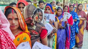 West Champaran, Nov 11 (ANI): Women voters wait in a queue to cast their vote for the second phase of the Bihar assembly election, in West Champaran on Tuesday. (@CEOBiharX/ANI Photo)