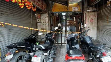 A view of closed market at Chandni Chowk as the Delhi Police tightened security around the area