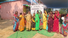 The residents of Chormara in Jamui district vote in their village for the first time in over three decades