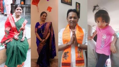 (From left) Shanta Dabhade, Swatee Navalkar, Dattatraya Dabhade and Mokshita Reddy, victims of the Navale bridge accident. (Special Arrangement)