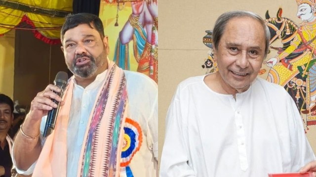 Senior Biju Janata Dal (BJD) leader and Rajya Sabha member Debashish Samantaray and BJD president Naveen Patnaik.