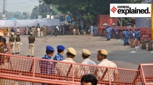 Security personnel and officials at the blast site near Red Fort on Tuesday.