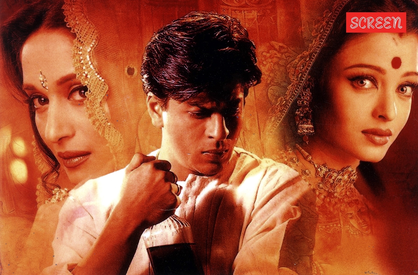 Madhuri Dixit, Shah Rukh Khan and Aishwarya Rai in Devdas