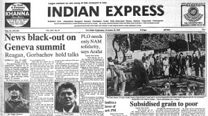 This is the front page of The Indian Express published on November 20, 1985.