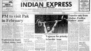 This is the front page of The Indian Express published on November 24, 1985.