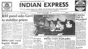 This is the front page of The Indian Express published on November 6, 1985.