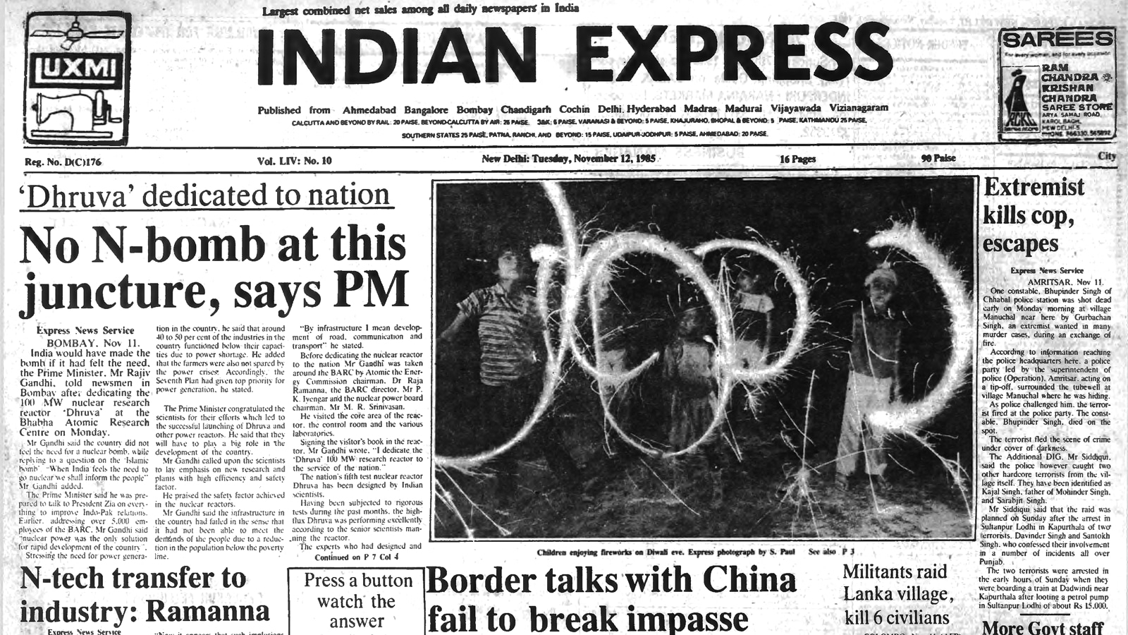 November 12, 1985, 40 years ago: When will India go nuclear? Pak bomb and Rajiv Gandhi’s comment