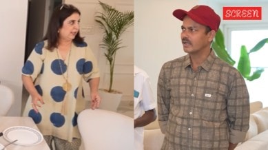 Farah Khan insists that cook Dilip eat with everyone at the dining table, but he refuses