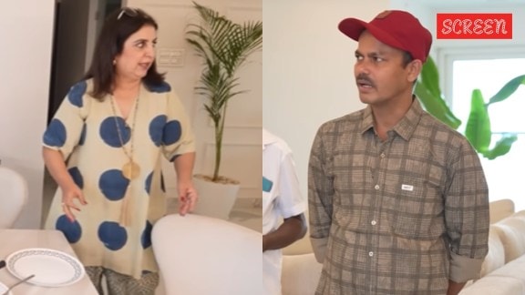 Farah Khan insists that cook Dilip eat with everyone at the dining table, but he refuses