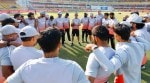 India coach Gautam Gambhir speaks during a team huddle on Day 5 of the 2nd Test between India and South Africa at ACA Stadium, Guwahati. (Photo: CREIMAS for BCCI)