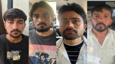 According to police, the four men — identified as Rishabh Ashok Sharma alias Ravan of Madhya Pradesh, Yashsingh Sundersingh of Haryana, and Manish Kaluram Kumavat and Madan Gopiram Kumavat, both from Rajasthan — were detained after a brief gunfight in the parking lot of the Mahadev Temple in Bilimora on Tuesday.