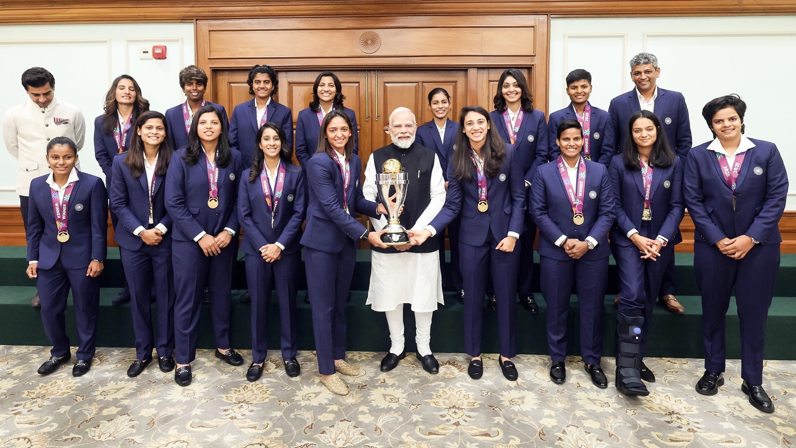 PM Narendra Modi meets Indian women’s cricket team after World Cup glory