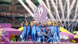 This was a monumental moment not only in Indian cricket, but for women's sport in the country. one so vast but the sporting success limited to moments that could be counted on the fingers on one hand. (Express Photo by Narendra Vaskar)
