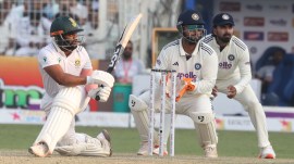 Kolkata Test: Temba Bavuma was the only batter to score a fifty in three innings at the Eden Gardens. (Express Photo by Partha Paul)