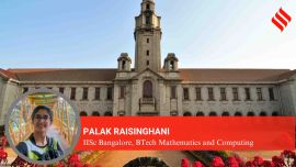 Palak is now in her second year of BTech Mathematics and Computing at the IISc Bangalore