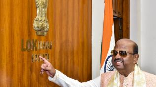 **EDS: THIRD PARTY IMAGE** In this image received on Nov. 29, 2025, West Bengal Governor C.V. Ananda Bose inside Lok Bhavan, in Kolkata. Governor Bose on Saturday implemented a central government directive and renamed the Raj Bhavan in Kolkata to 'Lok Bhavan'. (Handout via PTI Photo)(PTI11_29_2025_000341A)