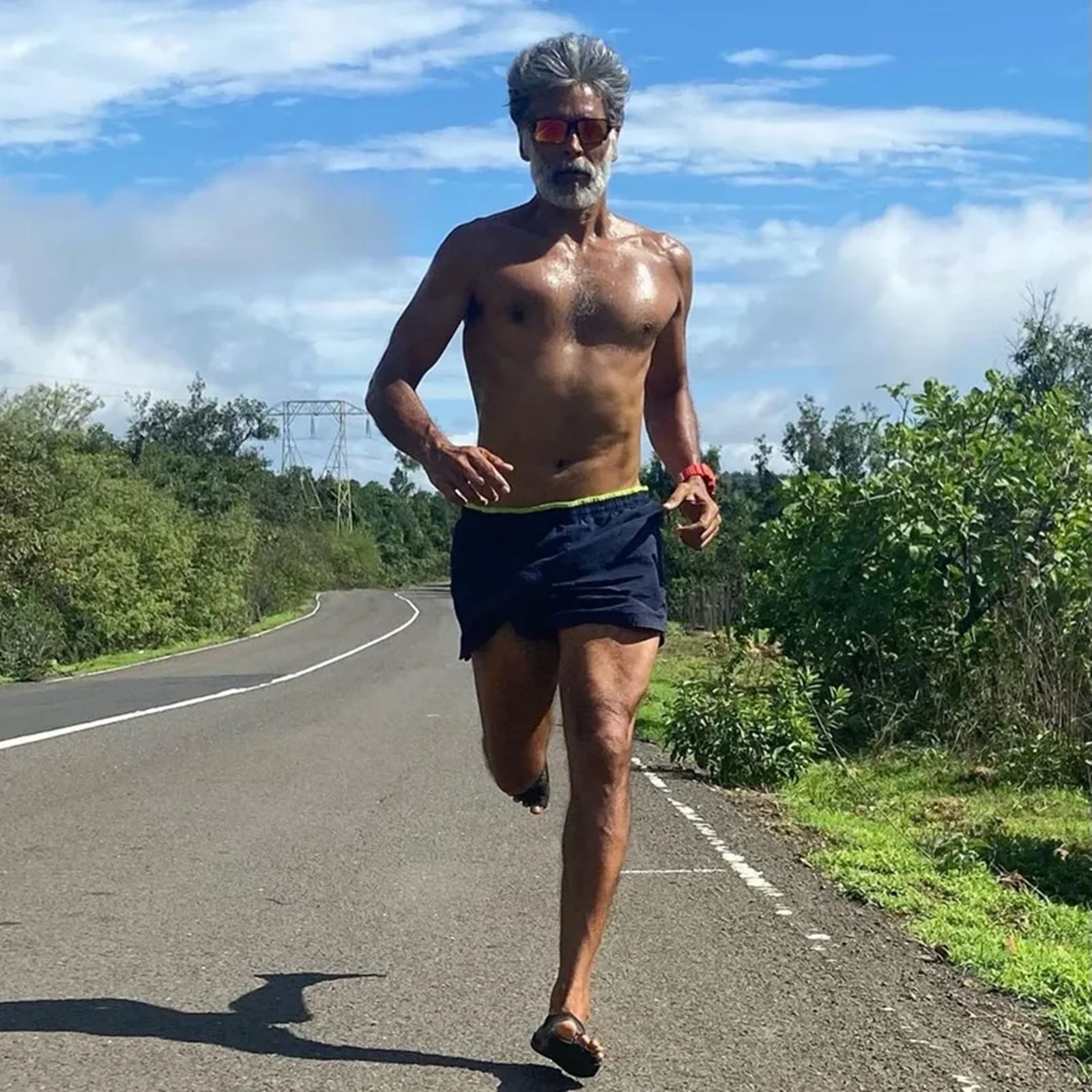 Milind Soman running