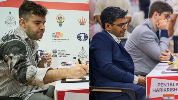 Nepomniachtchi criticised FIDE and the playing conditions in Goa, prompting a response from former Indian No. 1 Pentala Harikrishna. (Photo Credit: Michal Walusza/FIDE)