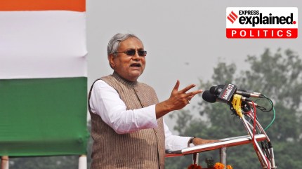 Bihar election results: Bihar CM Nitish Kumar addresses a crowd on the 66th Indepndence Day at Gandhi Maidan in Patna in 2012.