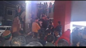 Two communities came face to face over allegations of harassment and an attempted abduction of a minor schoolgirl by a man belonging to a minority community. (Express Photo)