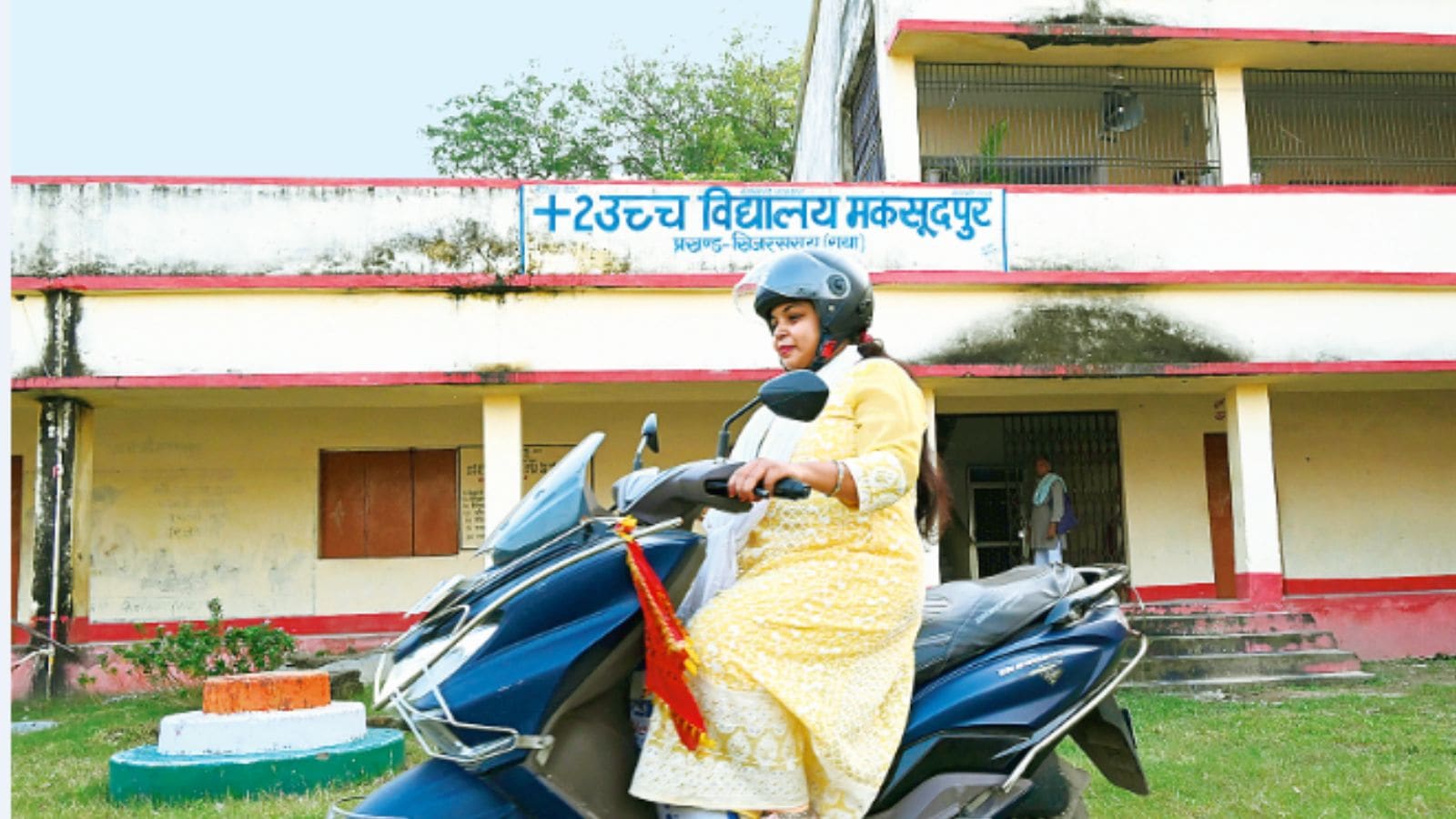 Ankita Kumari Gupta, who teaches accountancy at a school in Maksudpur, Gaya, now rides a scooter. Express