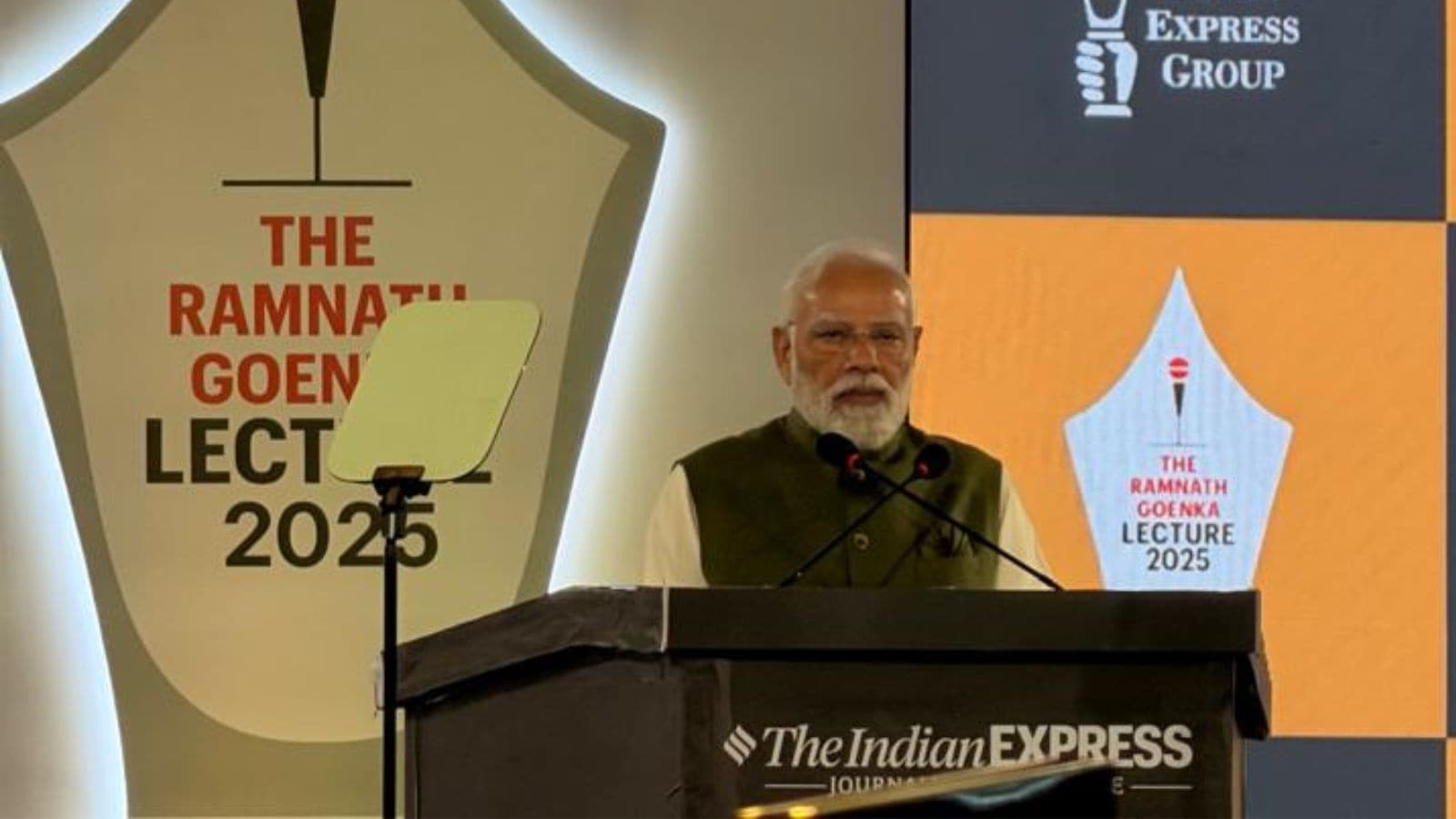 Ramnath Goenka Lecture Live Updates: India not just emerging market, but a model, says PM Modi