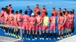India's junior hockey team coach PR Sreejesh talks to the team ahead of their opening match of the FIH Junior Men's World Cup against Chile, at Mayor Radhakrishnan Hockey Stadium, in Chennai, Tamil Nadu. (Photo: Hockey India)