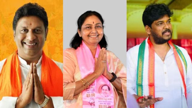In Jubilee Hills, the contest is between BRS candidate Sunita Gopinath, BJP’s L Deepak Reddy, and Congress nominee Naveen Yadav