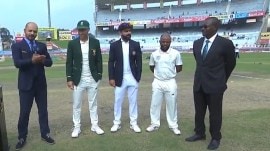Temba Bavuma came out as a 'proxy captain' with South Africa's Faf du Plessis and India's Virat Kohli at a Test in 2019 in Ranchi. (Screengrab via BCCI X)