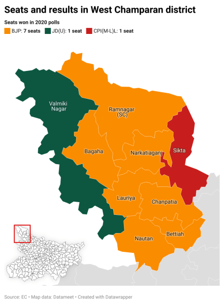 Map of West Champaran