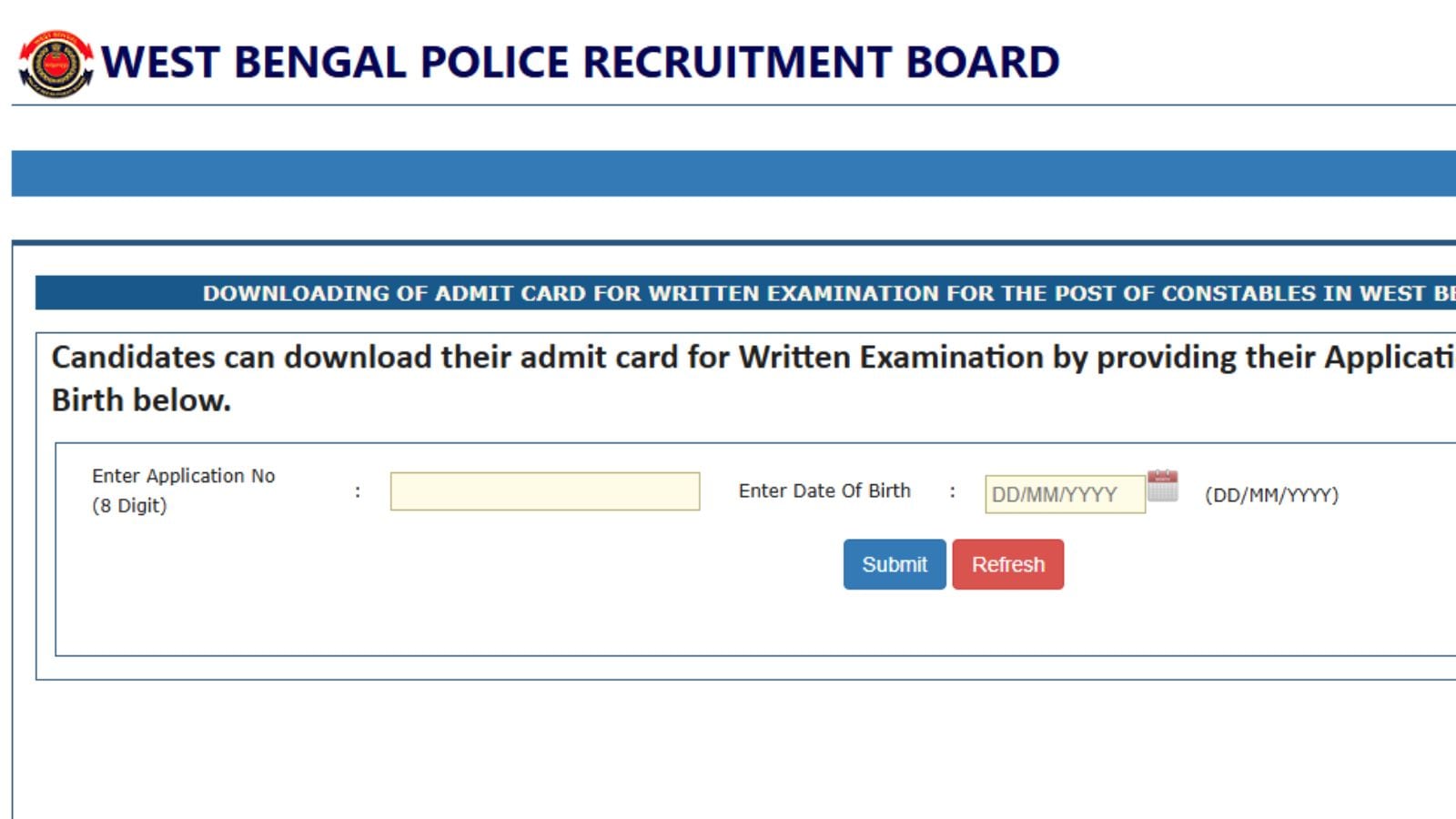 WBP Constable Admit Card 2025: Hall tickets released at wbpolice.gov.in