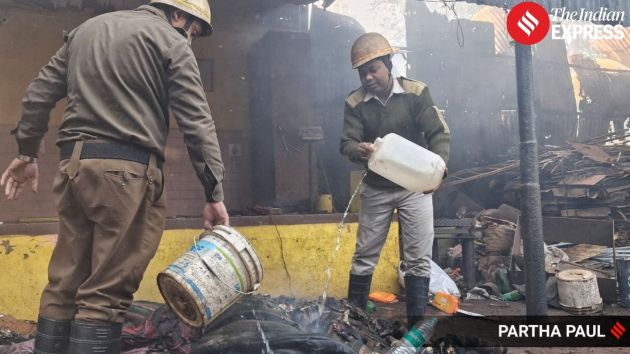 Fire tenders and emergency services are deployed through the night to contain the blaze as repeated explosions continue