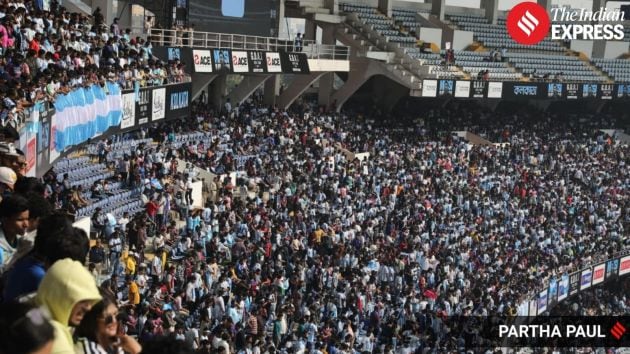 Fans begin arriving in large numbers outside Salt Lake Stadium, hours ahead of a highly anticipated event linked to global football icon Lionel Messi