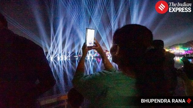 A light and sound show accompanied by patriotic music was staged as part of the inaugural evening programme