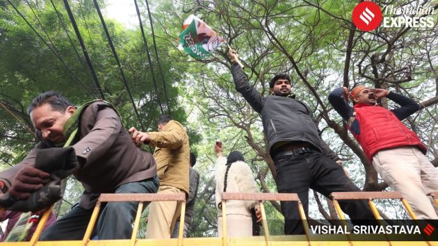 Protesters raise slogans alleging misuse of central agencies