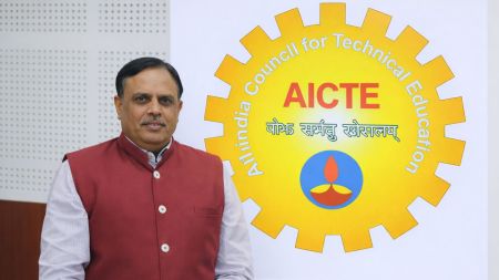 Former AICTE Chairman TG Sitharam said the impact of Artificial Intelligence on the workforce is not job loss, but skill mismatch (Image via aicte.gov.in)