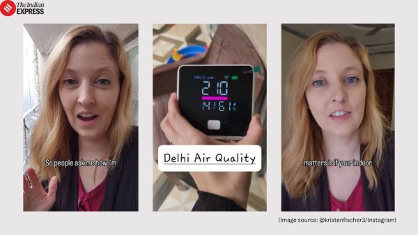 American woman Delhi air pollution