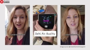 American woman Delhi air pollution