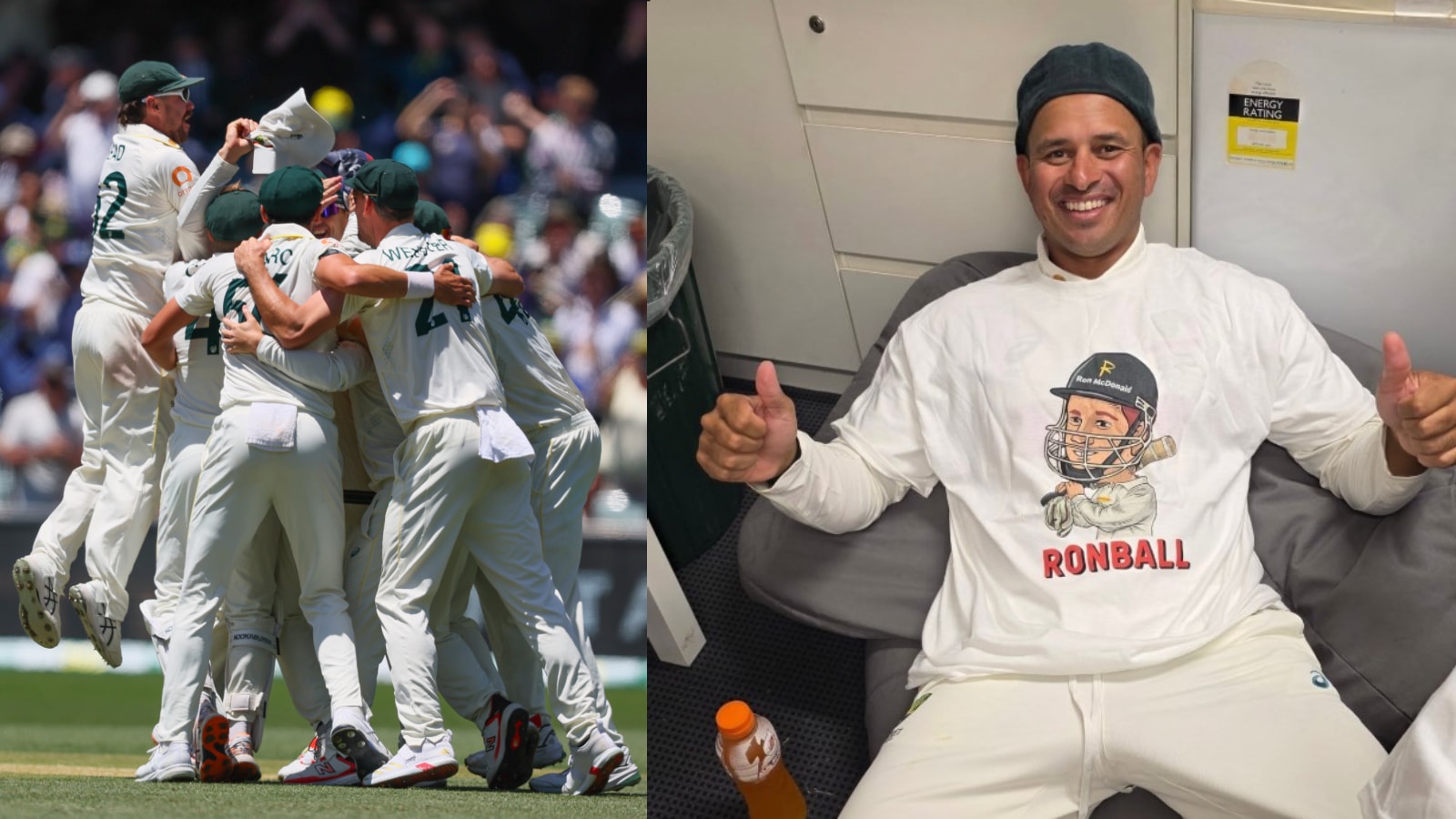 Travis Head leads Ashes celebrations as Australian team dons ‘Ronball’ T-shirts after win